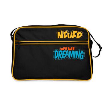 Never Stop Dreaming - Retro Tasche - Schwarz/Gold - Vorne