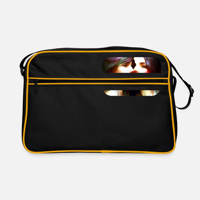Zwei Mädchen zusammen Retro Tasche