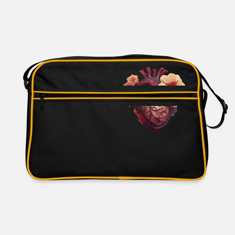 Blühender Geist - Retro Tasche - Schwarz/Gold