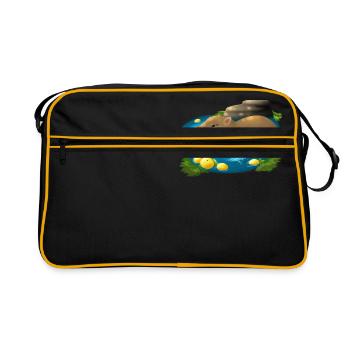 Capybara - Retro Tasche - Schwarz/Gold - Vorne