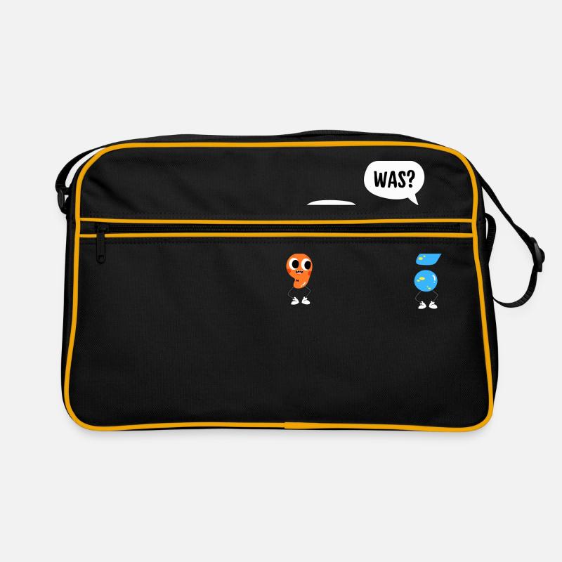 Warte, was? - Wait, what? - Comic Satzzeichen Retro Tasche