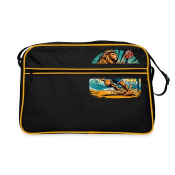 Löwe Beach Handball - Retro Tasche - Schwarz/Gold - Vorne