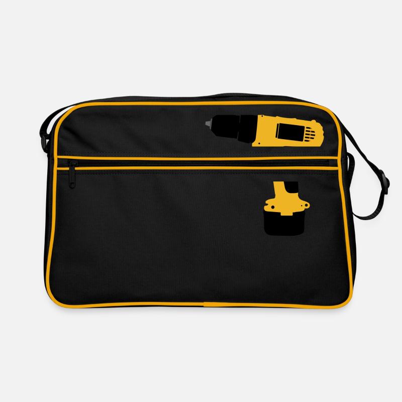 Bohrmaschine - Retro Tasche - Schwarz/Gold