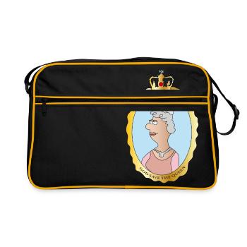 La reine Elizabeth II Royaume-Uni Angleterre Reine - Sac Retro - noir/or - Devant