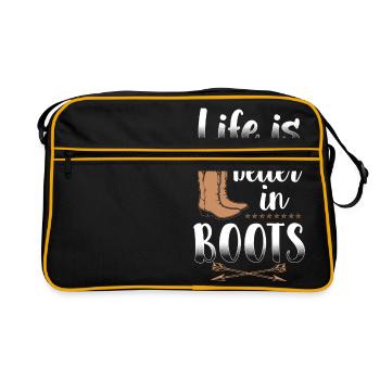 Life Is Better In Boots - Retro Bag - black/gold - Front