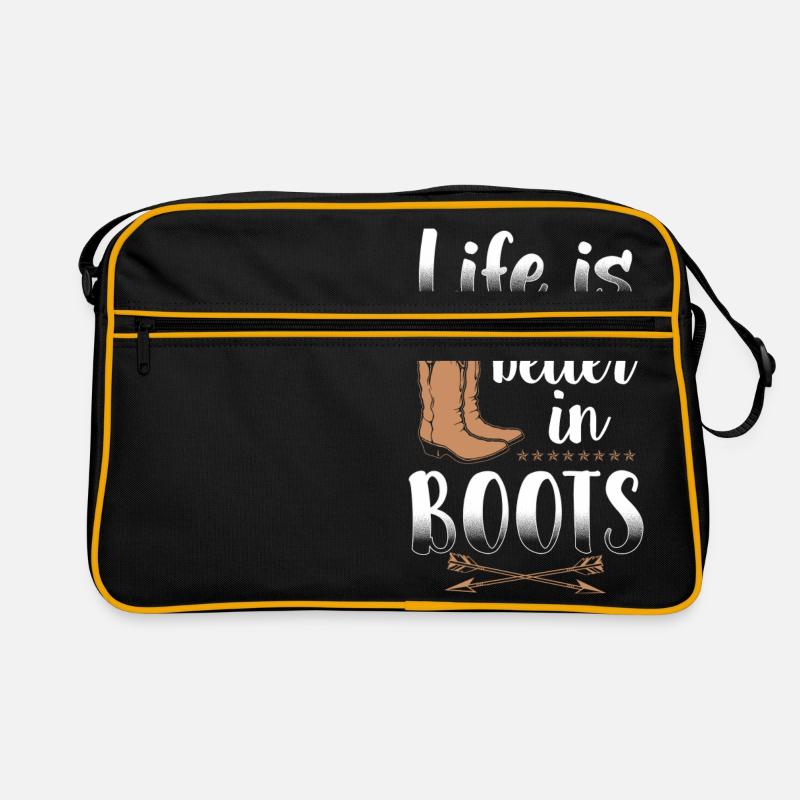 Life Is Better In Boots Retro Tasche