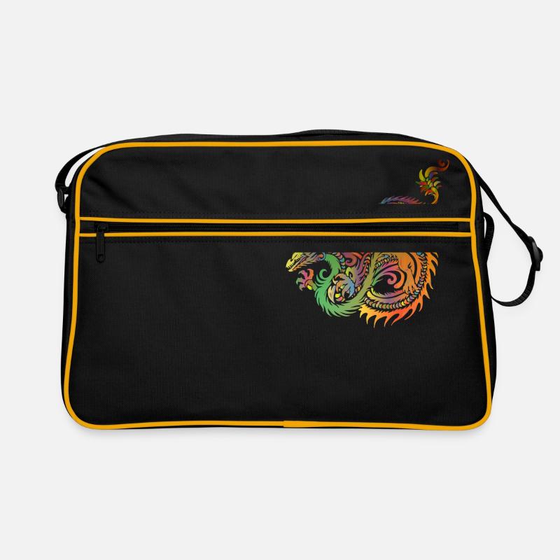 Chinesischer Drache - Retro Tasche - Schwarz/Gold