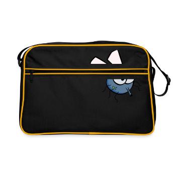 Fliege - Retro Tasche - Schwarz/Gold - Vorne