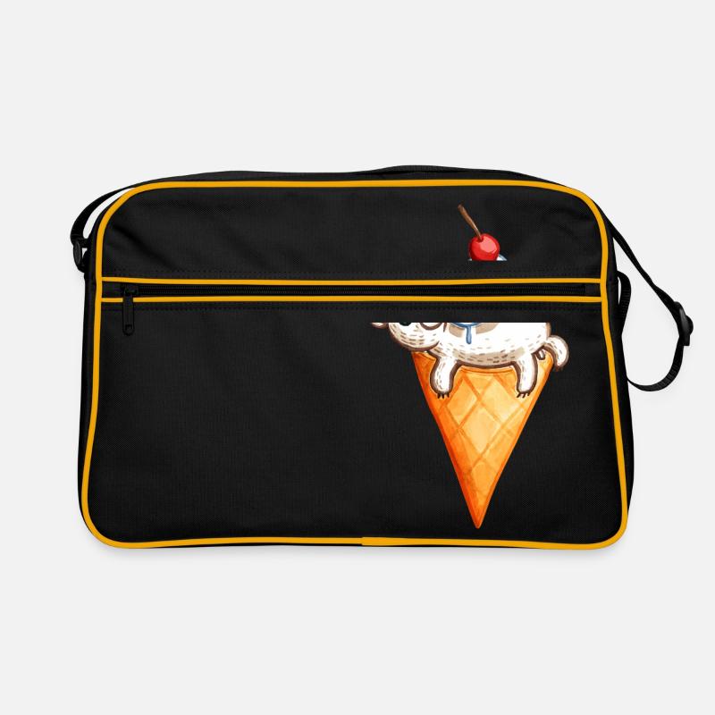 Eis Eis Baby - Eisbär - Retro Tasche - Schwarz/Gold