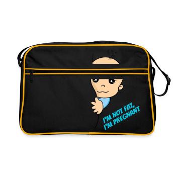 Je ne suis pas gros je suis enceinte Grossesse Bébé - Sac Retro - noir/or - Devant