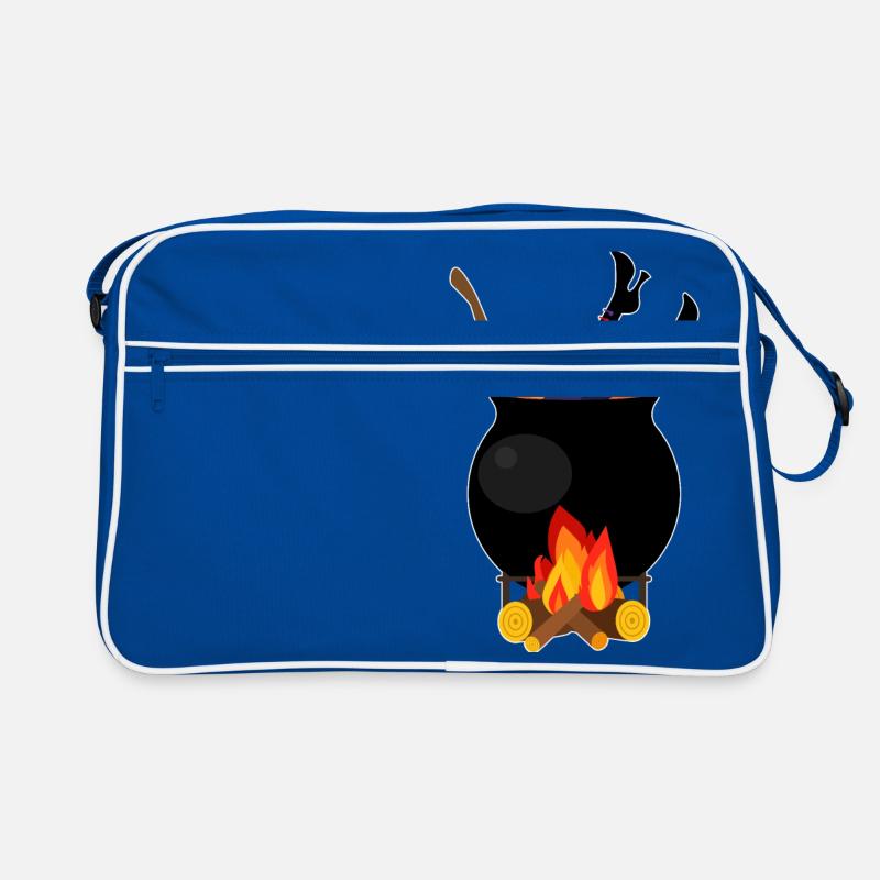 Sorcière dans une casserole - bois de chauffage de cuisson d'Halloween Sac Retro