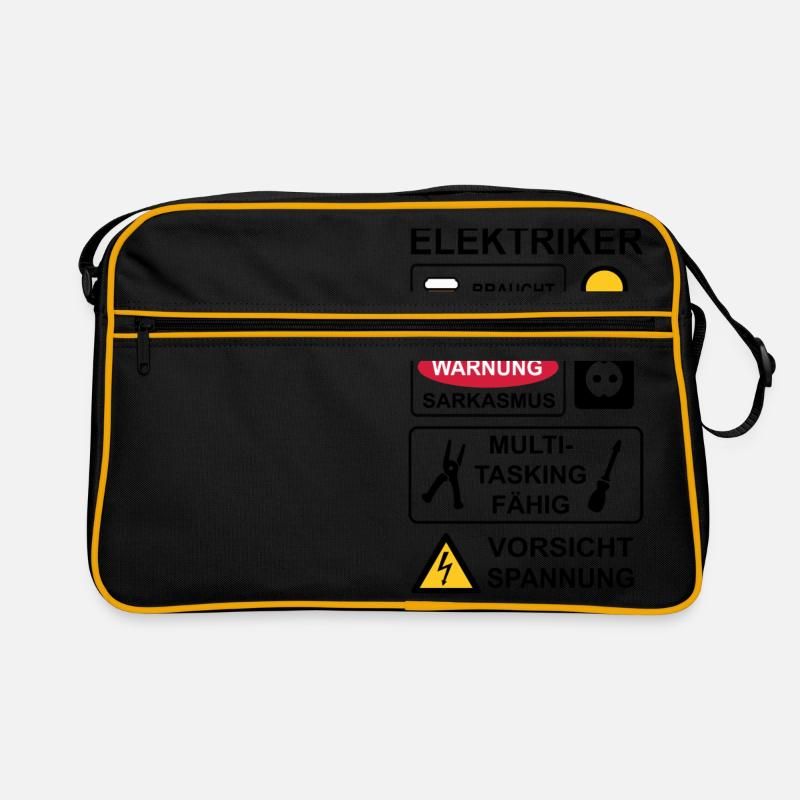 Elektriker - Retro Tasche - Schwarz/Gold