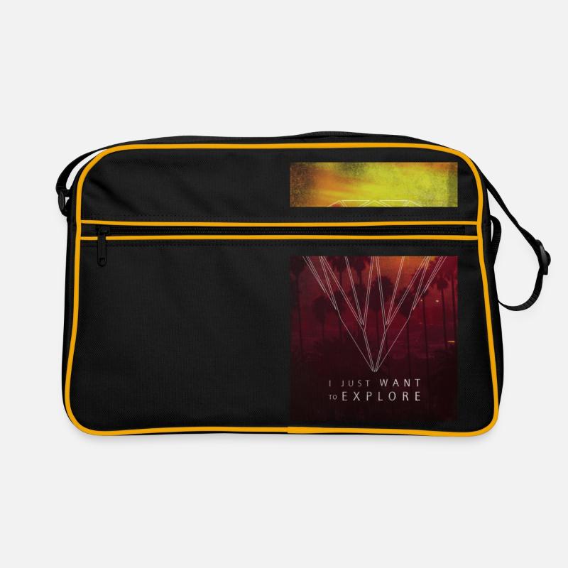 _Palms,Hipster T-Shirts,Moustache,Triangle,Hipsta - Retro Tasche - Schwarz/Gold