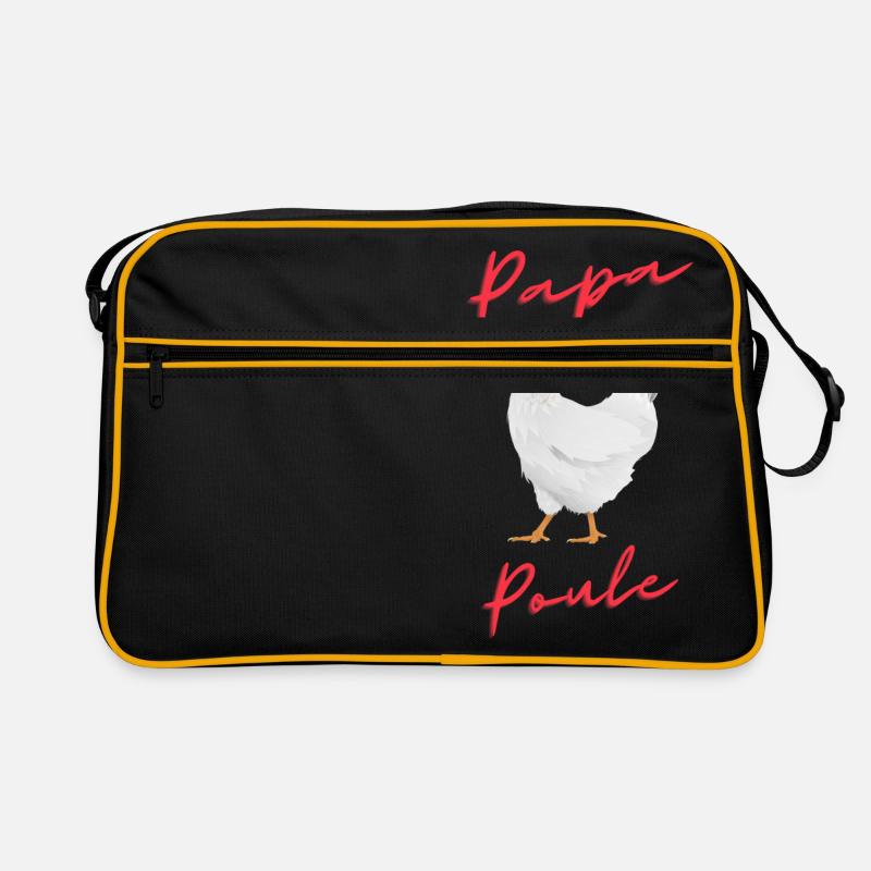 papa poule - Sac Retro - noir/or