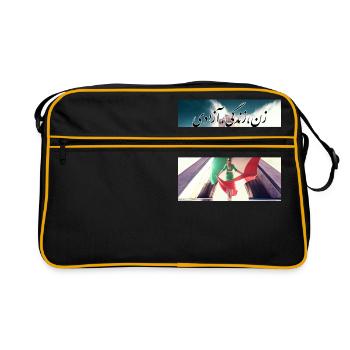 Liberté de vie de femme en farsi / Iran - Sac Retro - noir/or - Devant