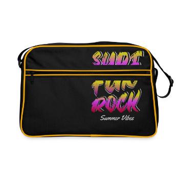 Surf Fun Rock - Retro Tasche - Schwarz/Gold - Vorne