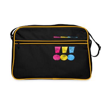Pansexual Pride Exclamation Points - Retro Bag - black/gold - Front