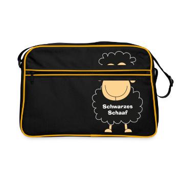 Schwarzes Schaaf - Retro Tasche - Schwarz/Gold - Vorne