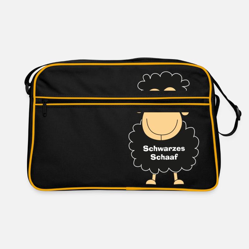 Schwarzes Schaaf - Retro Tasche - Schwarz/Gold