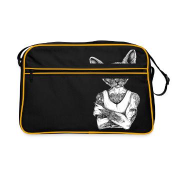 Sphynx Cat - Retro Bag - black/gold - Front