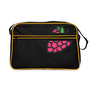 Raspberry - Raspberries MOTIVE - Retro Bag - black/gold - Front