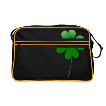 trèfle chance trèfle à quatre feuilles chance clover43 - Sac Retro - noir/or - Devant