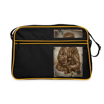 Moine bouddhiste - style antique - Sac Retro - noir/or - Devant