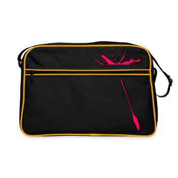 Pink dandelion dandelion seeds abstract - Retro Bag - black/gold - Front