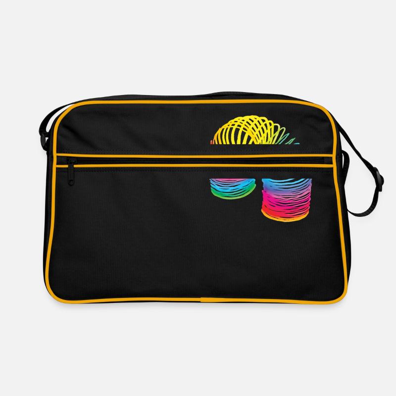 80ies Spirale BuJa - Retro Tasche - Schwarz/Gold