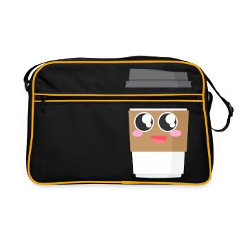 Sweet Coffee Cup - Retro Tasche - Schwarz/Gold - Vorne