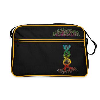 Chakra DNA Baum des Lebens. - Retro Tasche - Schwarz/Gold - Vorne