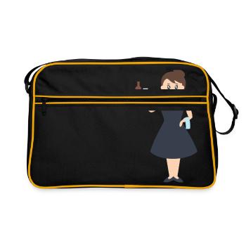 Kellnerin - Retro Tasche - Schwarz/Gold - Vorne