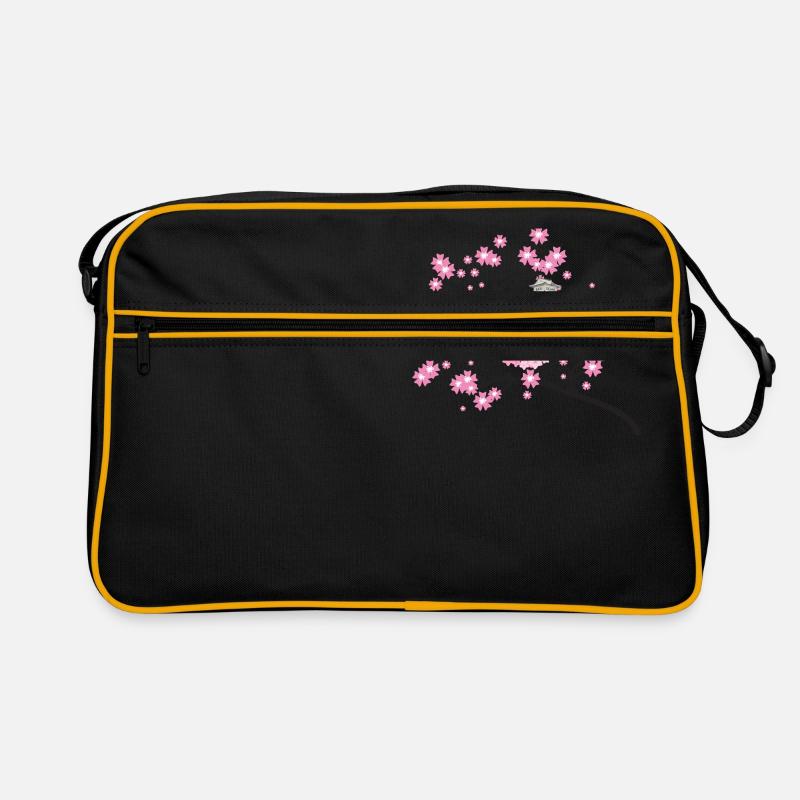 Cherry Blossomtemple Temple Design Sakura - Retro Bag - black/gold