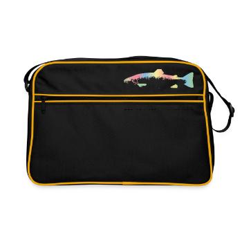 Dans la truite nous avons confiance - Sac Retro - noir/or - Devant