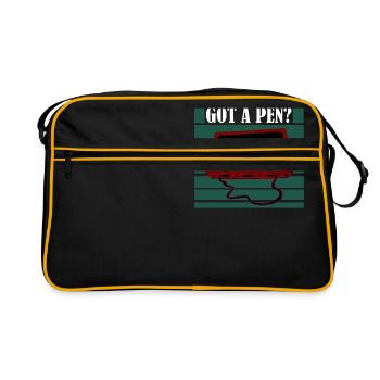Haben Sie einen Stift? - Retro Tasche - Schwarz/Gold - Vorne