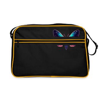 Papillon de la galaxie - Fantaisie sur le thème de l’espace cosmique - Sac Retro - noir/or - Devant