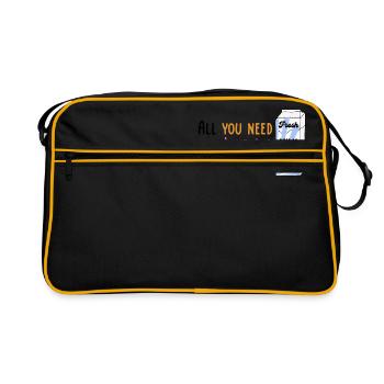 We need Love and Milk Comicstyle 1 - Retro Tasche - Schwarz/Gold - Vorne