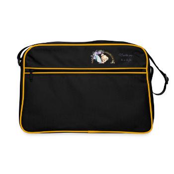 fée rêveuse écrivain - Sac Retro - noir/or - Devant