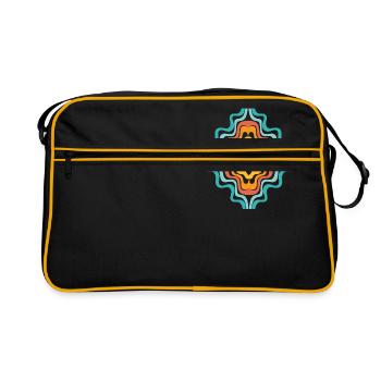 nur gute Laune - Retro Tasche - Schwarz/Gold - Vorne