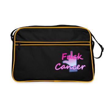 Fick Krebs - Retro Tasche - Schwarz/Gold - Vorne