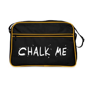 Chalk Me, Lettrage à la craie - Bloc / Escalade Jeu de mots - Sac Retro - noir/or - Devant