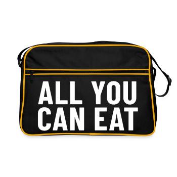 All You Can Eat - Retro Tasche - Schwarz/Gold - Vorne