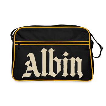 Abhin in Gothic Script - Retro Bag - black/gold - Front