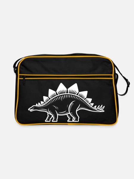 Stegosaurus Silhouette Retro - Retro Tasche - Schwarz/Gold