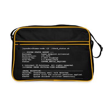 Lustiges IT-Systemadministrator-Terminaldesign - Retro Tasche - Schwarz/Gold - Vorne