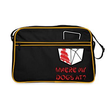 Where my dogs at? - Retro Bag - black/gold - Front
