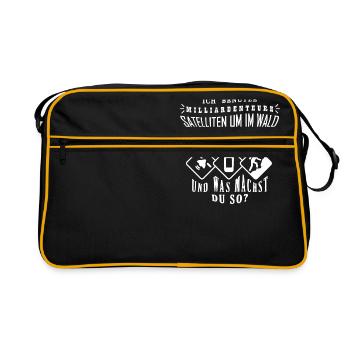 Geocaching 02 - Retro Tasche - Schwarz/Gold - Vorne