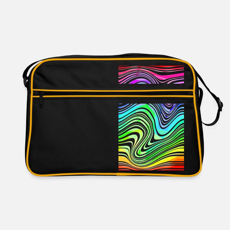 Zebra Muster Neon Regenbogen LSD Trip verballert Retro Tasche