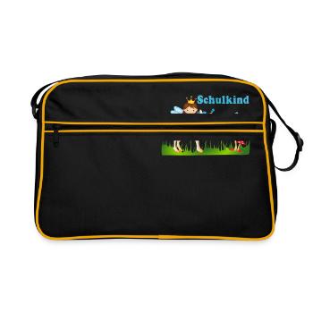 Schoolchild 2018 school unicorn girl - Retro Bag - black/gold - Front