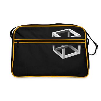Illusion d'optique Cube - Sac Retro - noir/or - Devant